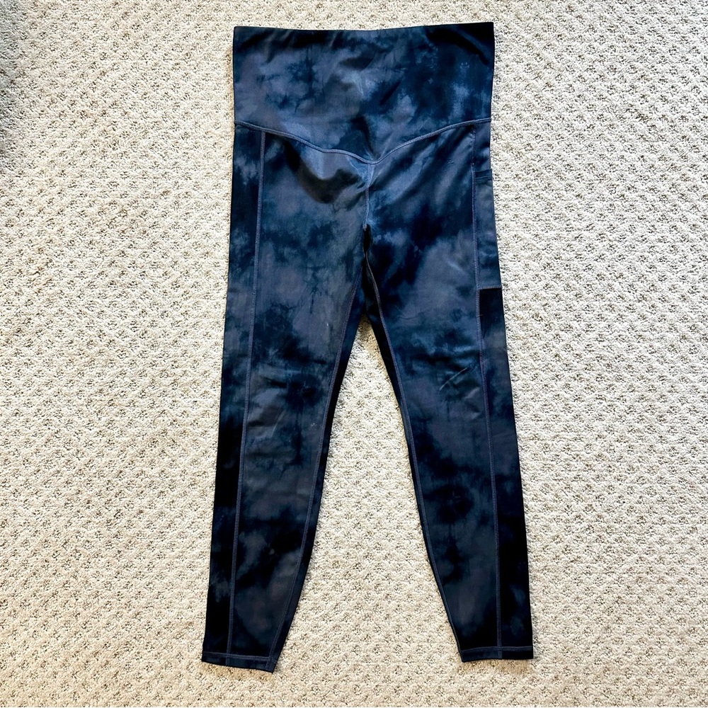 GAPFit Maternity Blue Design Leggings Side Pocket Size Medium